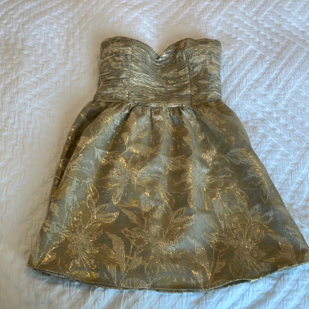 Gold Strapless Boutique Dress